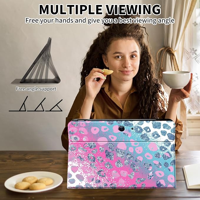 Case for Microsoft Surface Pro 11/10 / 9 13 InchPU Leather Cute Slim Folio Adjustable Stand Cover Case for Surface Pro 11th Edition AIAutumn Red Forest