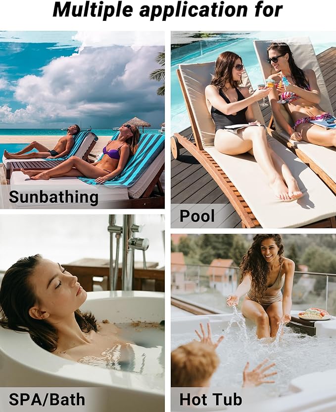 Headrest Pillow for Chaise Lounge 2pcs Outdoor Ledge Lounger Pool PillowsHot Tub SPA Adirondack Chair Patio Cushion