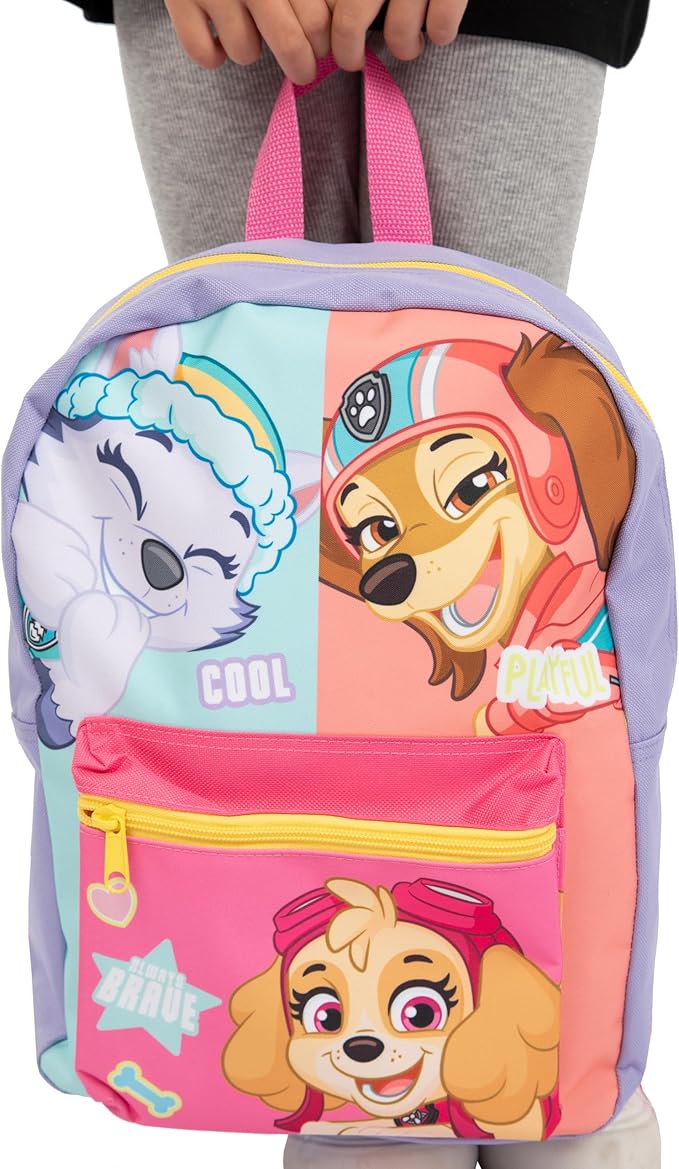 Paw Patrol Backpack 3 Piece Set | Skye Girls Backpack, Lunch Bag And Water Bottle | Girls School Bag | One Size Purple
