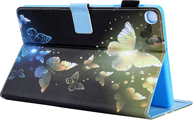 for Galaxy Tab A 8.4 Case 2020 Model (SM-T307/T307U) with Pencil Holder Pockets Multi-Angle Viewing Folio Stand PU Leather Shockproof TPU Cover for Samsung Tab A 8.4 T307 Black Rose Flower