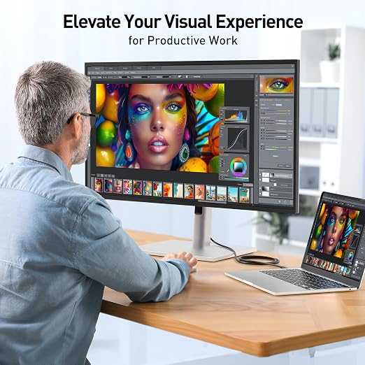 Cable Matters Unidirectional USB C to DisplayPort 1.4 Cable 10ft | 8K@60Hz / 4K@240Hz Not for Portable USB C Monitors Thunderbolt 4 to DisplayPort Cable