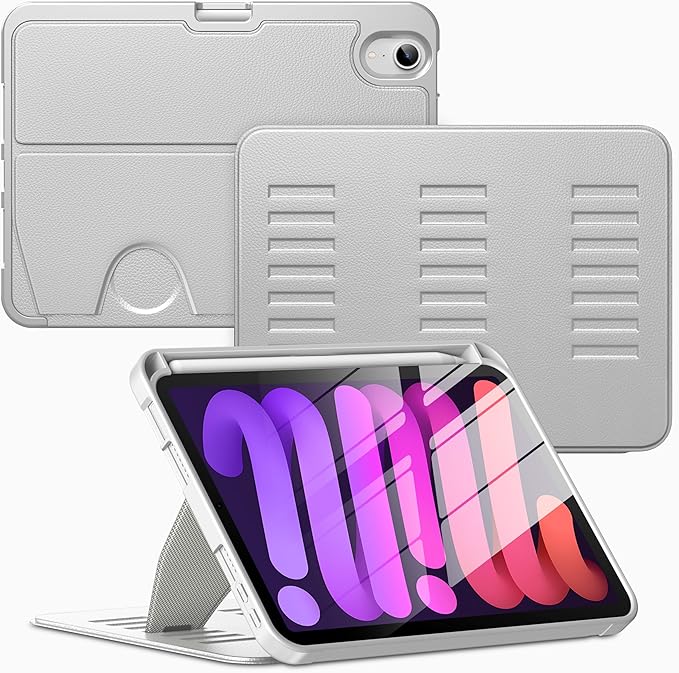VIKESI Case for iPad mini 7 (A17 Pro) and iPad mini 6Multiple Angles Magnetic Stand CoverShockproof Soft BackPencil Holderand Auto Sleep/WakeBlack