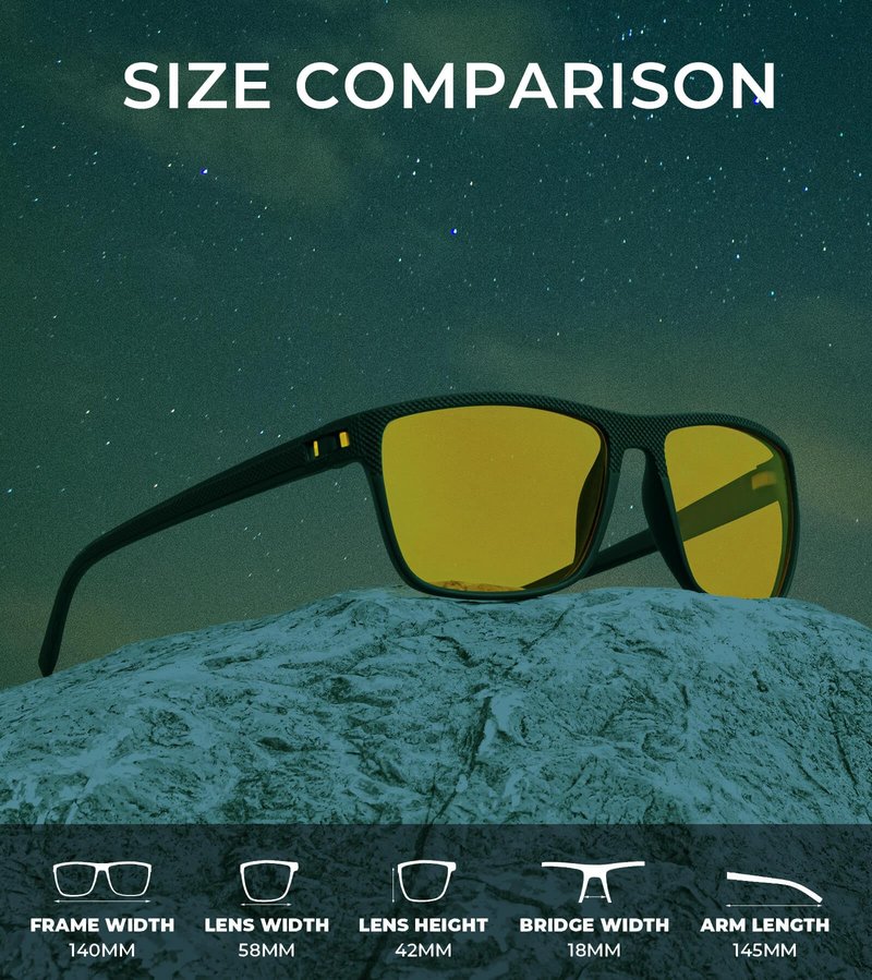KALIYADI Night Vision Glasses for Men, Lightweight Night Driving Glasses for Driving (Night Vision/NightVision/NightVision)