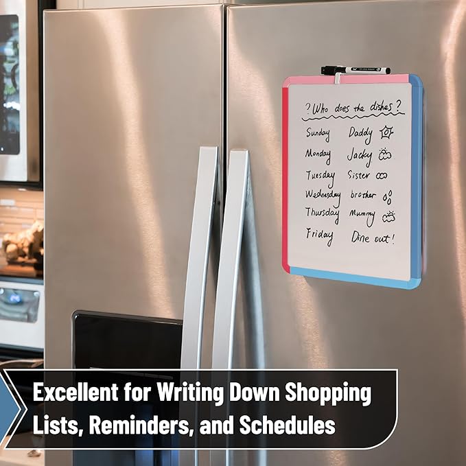 Mr. Pen- Dry Erase Board, 14” x 11” with a Black Dry Erase Marker, Small Mini White Board for Students