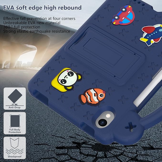 YRH for iPad mini A17 Pro Case 2024/iPad Mini 6 Kids Case 2021EVA Shockproof Cover for iPad mini 7th/6th Generation 8.3-inch with Stand Handle Strap Green