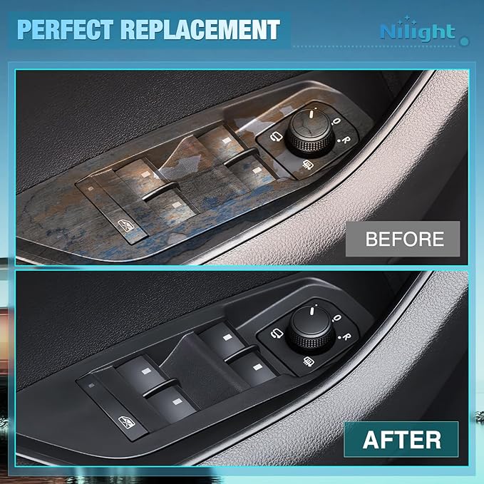 Nilight Power Master Window Switch Compatible with 2007 2008 2009 2010 2011 2012 2013 Chevy Silverado 1500 2500HD 3500HD GMC Sierra Yukon 2009-2016 Chevy Traverse Replacement Button Windows Switches