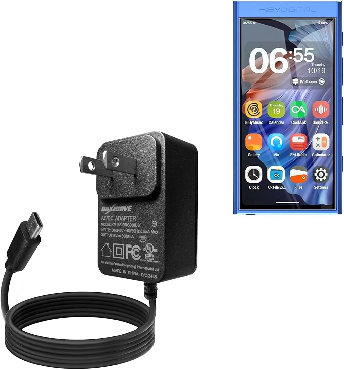 BoxWave Charger Compatible with HiBy Digital M300 - Wall Charger Direct (15W) Rapid Charge Your Device with Built-in 3ft Cable