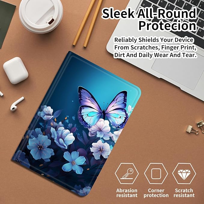DIGTIALLL Case for Amazon Kindle Fire 7 Inch Tablet (9th/7th/5th Generation 2019/2017/2015 Release) PU Leather Smart Protective Cover with Auto Sleep/WakeBeach Palm Trees