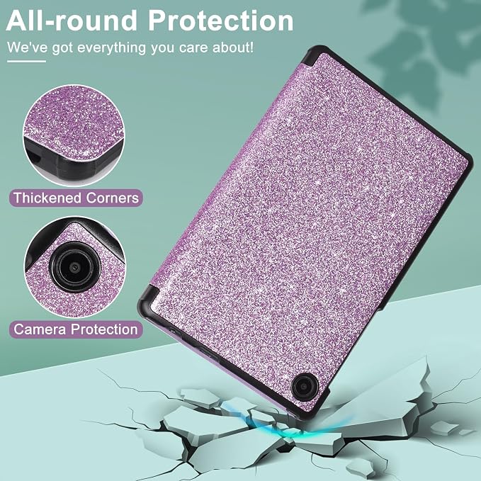 Caweet Case for T-Mobile Revvl Tab 2 10.1 Inch 2025 Released Lightweight Hard Back Shell Tri-Fold Stand Cover with Magnetic Closure Almond Blossom