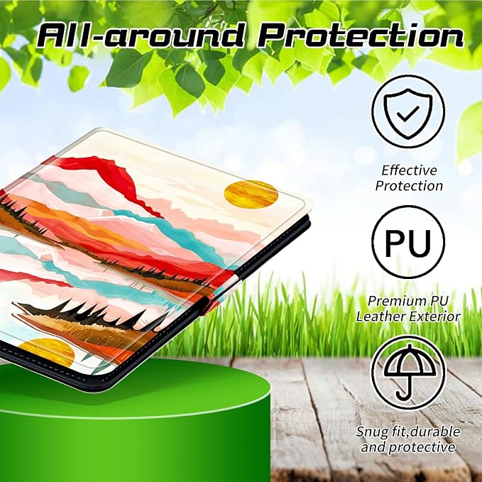 for Walmart Onn 10.1 2024 Onn 10.1 Gen 4 Universal Tablet Case 360 Degree Rotating Kickstand Protective Stand Case with Multiple Viewing PU Leather Shell Case Black Book Cat