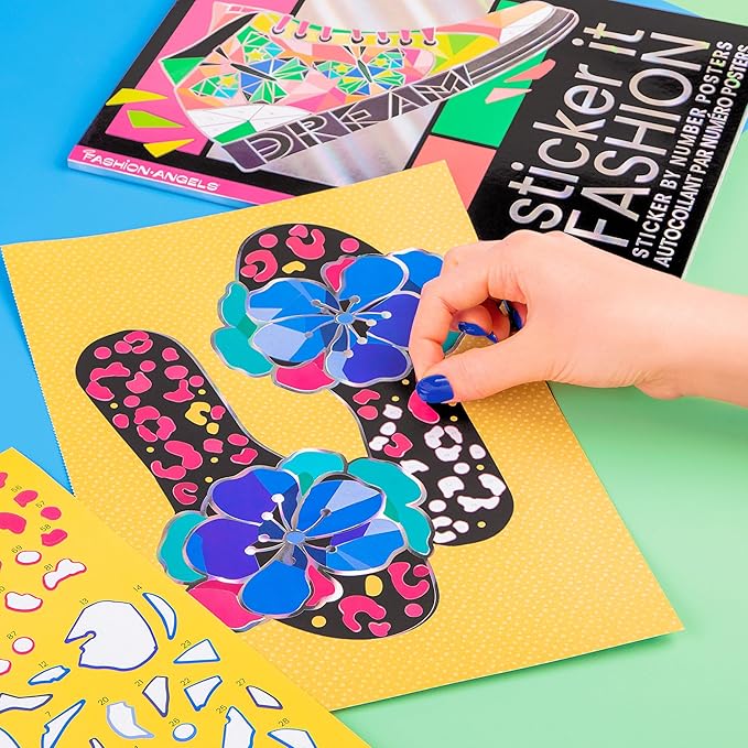 Fashion Angels Sticker It Fashion Sticker by Number Posters, Includes 500+ Trendy Stickers & 12 Posters, Fashion Themed Craft Kit for Tweens & Teens