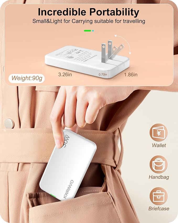 Flat USB Wall Charger 3 Ports Ultra-Slim Fast Wall Charger for Pixelbook iPad Pro iPhone 17/16/15/14 Black