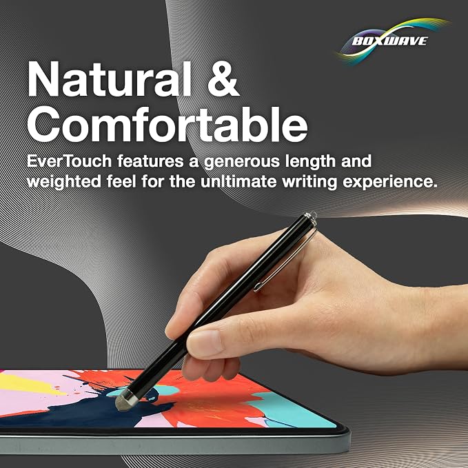 BoxWave Stylus Pen Compatible with Amazon Echo Hub (8 in) - EverTouch Capacitive Stylus Fiber Tip Capacitive Stylus Pen - Jet Black