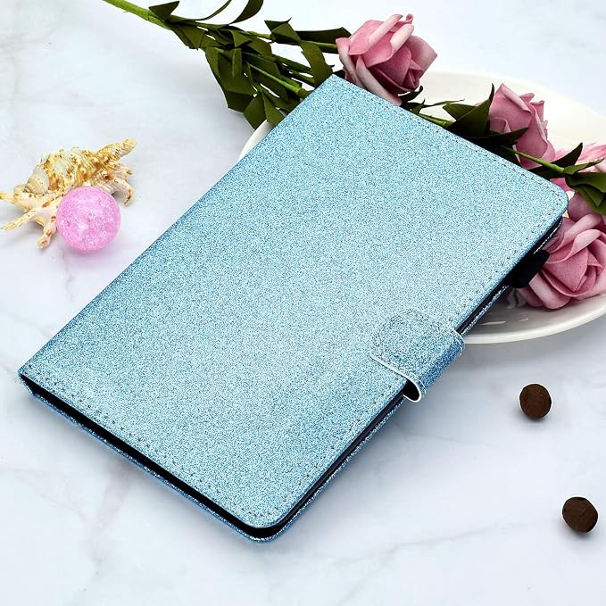 Fire HD 8 Case Slim Folding Stand Auto Wake/Sleep Wallet Case with Cards/Cash Holder for Amazon Fire HD 8(8th/7th/6th Gen 2018/2017/2016 Release)-Black