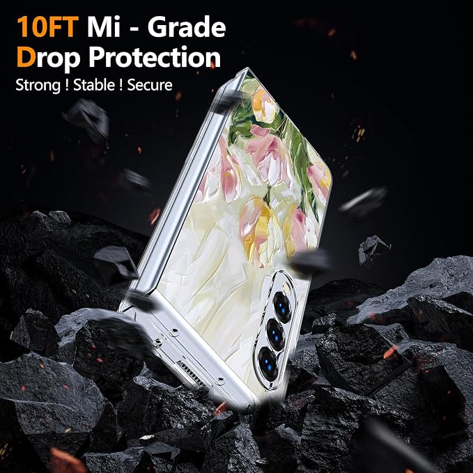 for Galaxy Z Fold4 CaseBuilt-in Magnet CircleWireless Charging | Military-Grade Shockproof case Cover for Samsung Galaxy Z Fold4Anagallis