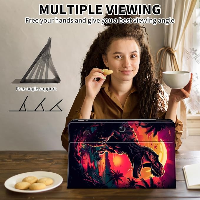 Case for Microsoft Surface Pro 11/10 / 9 13 InchPU Leather Cute Slim Folio Adjustable Stand Cover Case for Surface Pro 11th Edition AIAutumn Red Forest