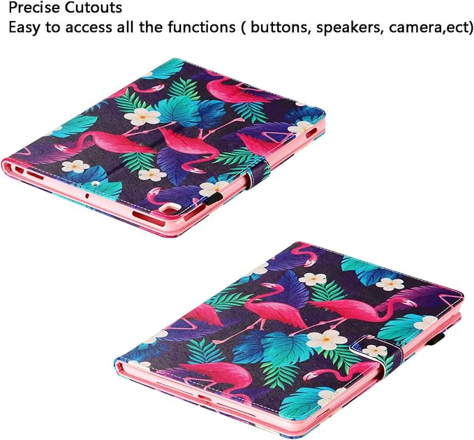 for Apple iPad 9th/8th/7th Generation 10.2 Inch Case 2021/2020/2019Smart PU Leather Folio Stand Magnetic Wallet with Card Pockets [Auto Wake/Sleep] Soft TPU Shockproof Cover Pink Beach Sea