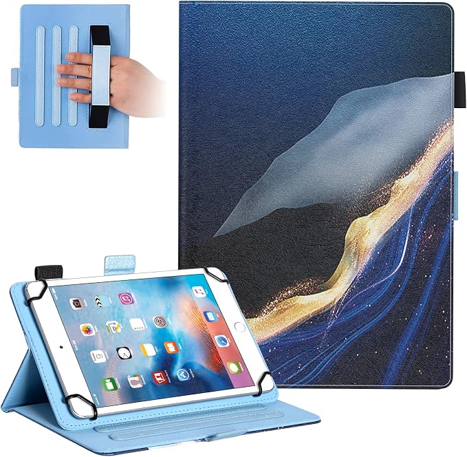 Dteck Universal Case (7.9 to 8.4) - Fold Stand Protective Flip Case for Apple iPad mini/Samsung Galaxy Tab 8.0 8.4 /Lenovo Tab 8 /onn. 100003561 8 Tablet Pro/Android Tablet 8 Inch (Blue Pink)