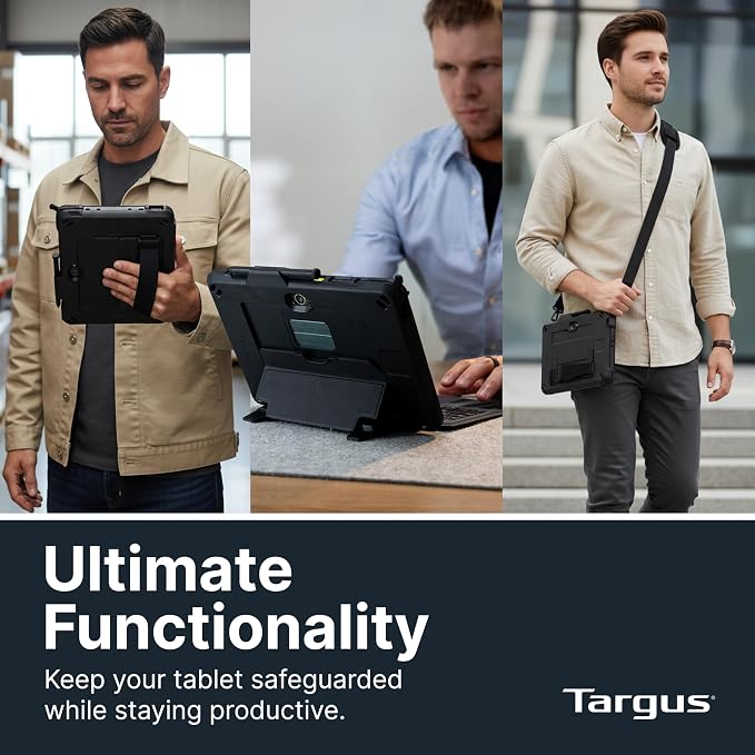Targus Field-Ready Case with Detachable Keyboard for Samsung Galaxy Tab Active5 Pro &amp Active4 Pro – MIL-STD Drop Protection Integrated Trackpad Rugged Productivity Solution - THD973USZ