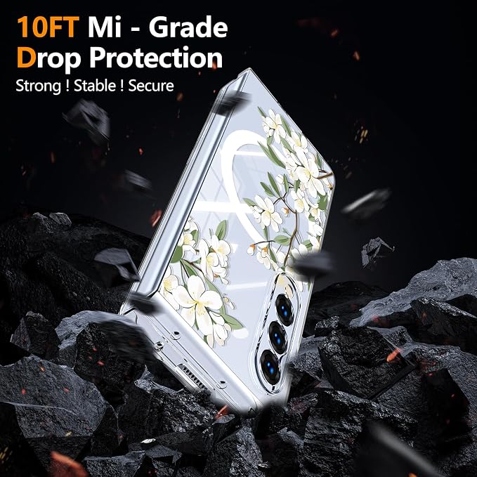 for Galaxy Z Fold4 CaseBuilt-in Magnet CircleWireless Charging | Military-Grade Shockproof case Cover for Samsung Galaxy Z Fold4Anagallis