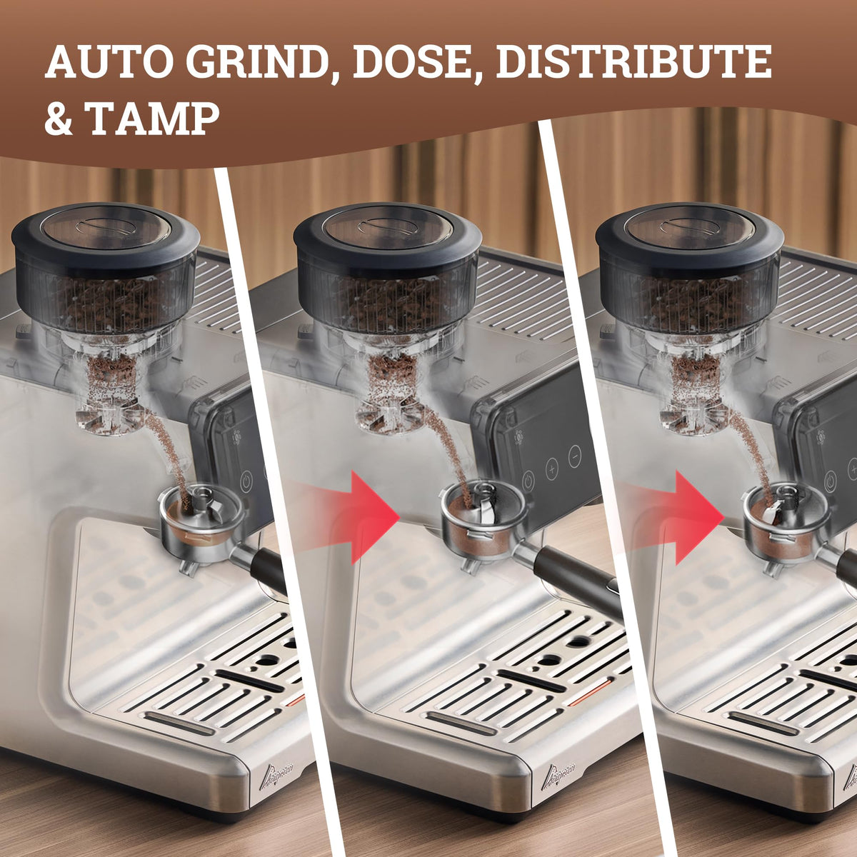 Acaspresso Espresso Machine with Grinder, Stainless Steel
