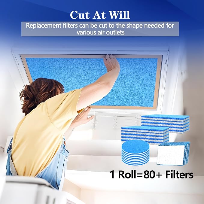 Air Vent Filter, MERV 8 Electrostatic Air Filter Roll, Rv Ac Vent, Refrigeration