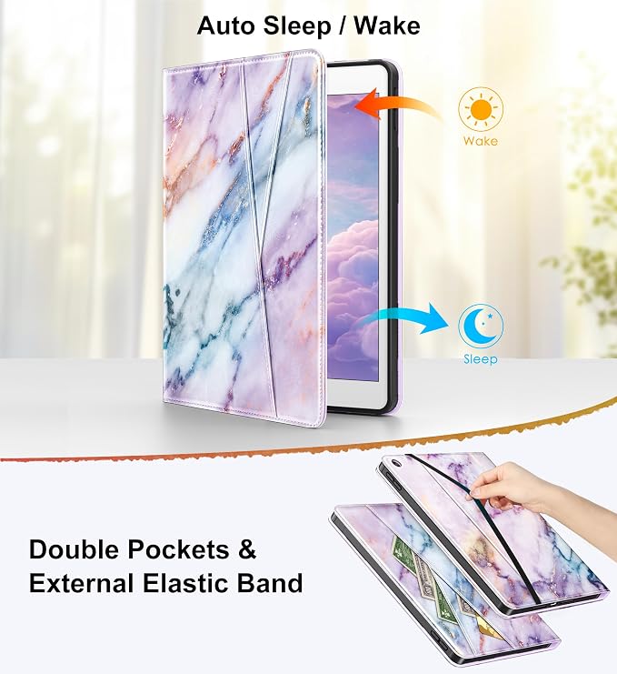 DTTO for iPad 9th/8th/7th Gen Case 10.2 Inch (2021/2020/2019) Brown | 360 Degree Rotating Premium Faux Leather Folio Stand Cover with Pencil Holder Auto Sleep/Wake Multiple Angles Hand Strap