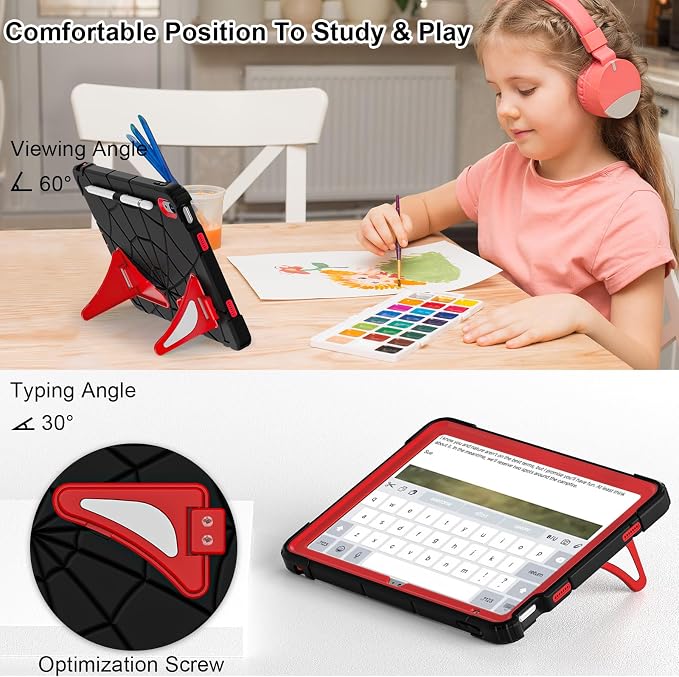 Nitupai Case for iPad 10.2 Case iPad 9th / 8th / 7th Generation Gen Case Heavy Duty Shockproof Rugged Protective Cover 10.2 Inch with Stand Black+Black
