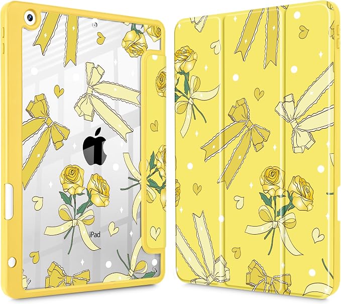 Tuiklol for iPad 10.2 inch 9th / 8th / 7th Gen 2021 2020 2019 Release Case | Built in Pencil Holder - TPU Protection Trifold Stand Stand Clear Back Tablet Cover With Auto Wake/Sleep Blue berries