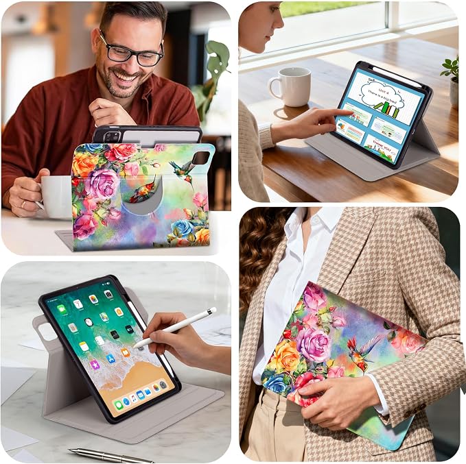Lokigo Rotating Case for iPad Air 11 Inch M4/M3/M2 (2026/2025/2024) iPad Air 5th/4th Generation Case(2022/2020) iPad Pro 11 Inch 4th/3rd/2nd/1st Generation Cover 2022/2021/2020/2018 Turtle