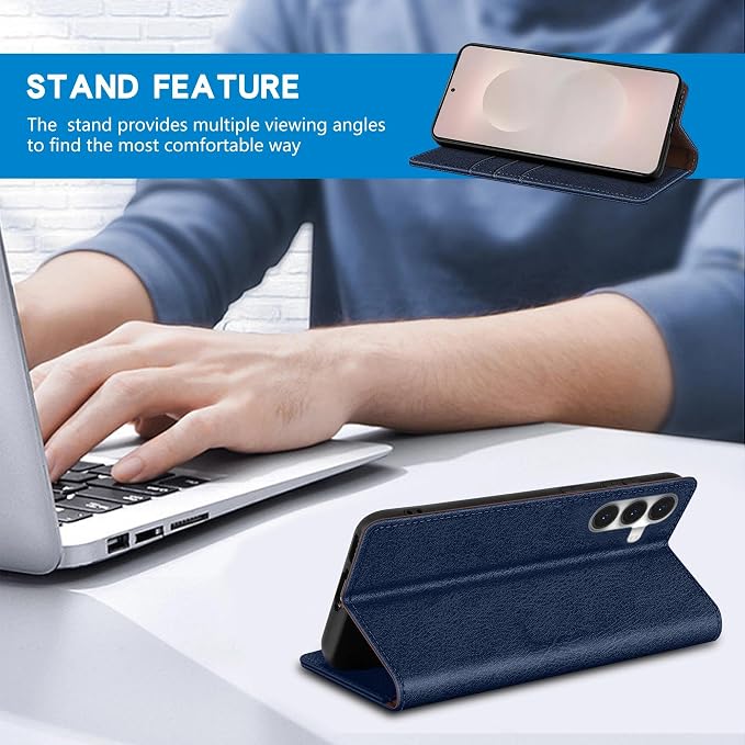 ZZXX for Samsung Galaxy S25 Wallet Case with [RFID Blocking] Card Slot Stand Strong Magnetic Leather Flip Fold Protective Phone Case for Samsung Galaxy S25 Case Wallet(Black-6.2 inch)