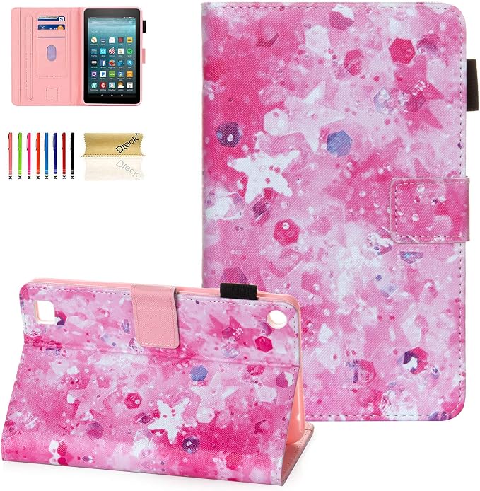 Case for Kindle Fire 7 TabletDteck Full Protective Flip Adjustable Stand Auto Wake/Sleep Smart Cover with Pencil Holder for Kindle Fire 7 Tablet 9th/7th/5th Generation 2019/2017/2015 ReleaseKing Dog