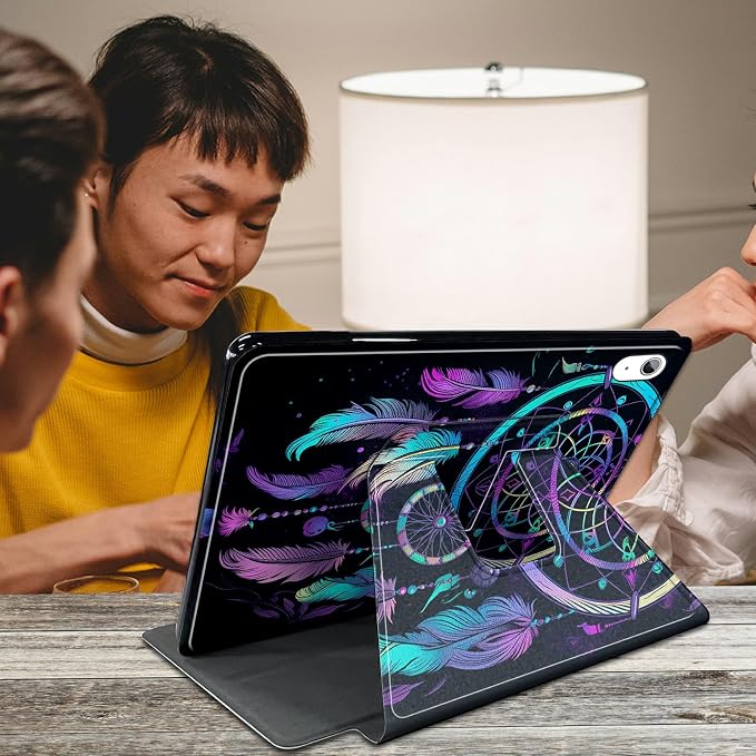 Astronaut Mushrooms Pattern Case for iPad 10.2 iPad 9th Generation 2021/ iPad 8th Generation 2020/ iPad 7th Generation 2019360 Degree Rotating Stand Protective Cover with Auto Sleep/Wake