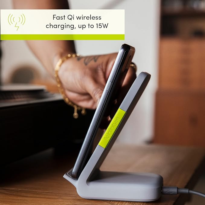 InfinityLab InstantStation Wireless Stand 33W PD USB-C and USB-A Compact Fast Charging Wireless Charger (Black)