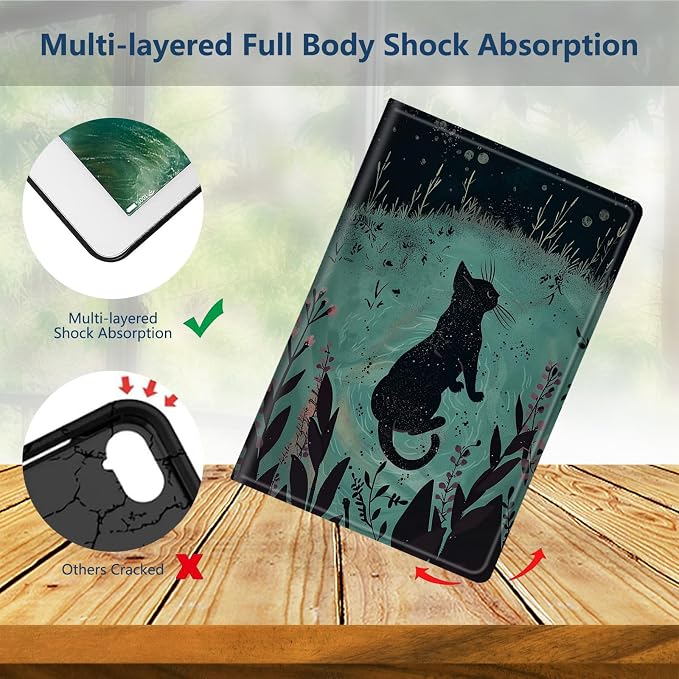 Slim Case for Samsung Galaxy Tab S11 5G 11 Inch (2025) PU Leather Tablet Cases Flip Folio Multi-Angle Viewing Stand Protective Smart Shell Cover with Auto Wake/Sleep A Crow Skull