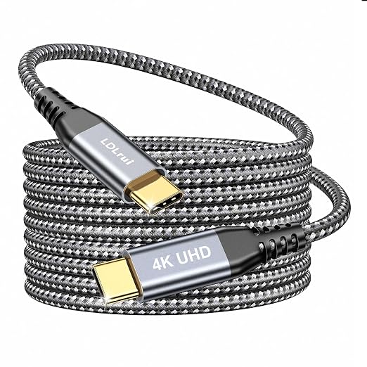 LDLrui 10FT Right Angle USB C Cable 100W PD 20Gbps Data 4K Video | Large Workspaces Commercial Displays Long Distance Routing Flexible Installation Full-Featured USB-C