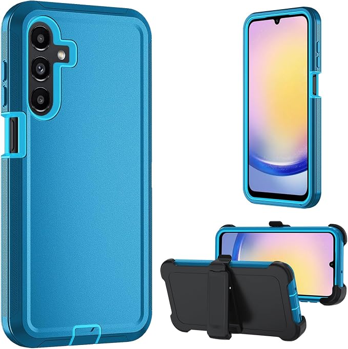 for Samsung Galaxy A17 5G caseA16 5G Heavy Duty casewith A Tempered Glass Screen Protector [Military Grade Protective ] [Shockproof] [Dropproof] [Dust-Proof]for Galaxy A17 / A16(Black)