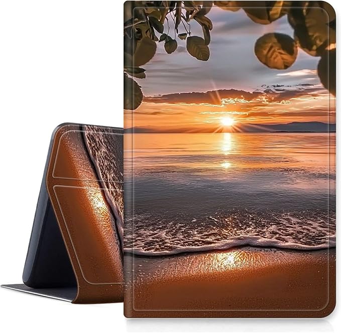 Case for Amazon Fire 7 Tablet 2019/2017 Release 9th/7th Generation PU Leather Smart Protective Cover with Auto Sleep/Wake for Fire 7 2019Beautiful Sunset