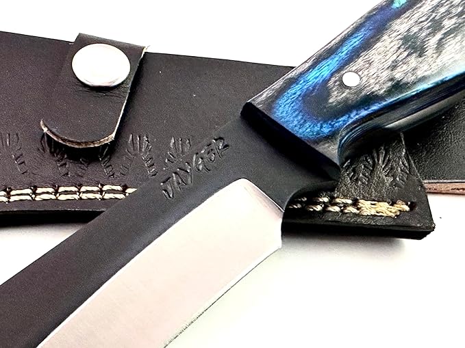 Hand Forged Carbon Steel Machete Billhook Sickle Knife | Yard Work | Tree Cutting | Brush Clearing Garden Tool | Leather Cover with Belt Loop (BHC3)