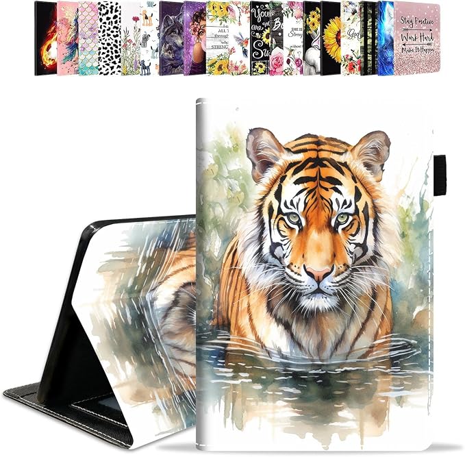 Case for Amazon Kindle Fire HD 10 Tablet 10.1 (9th/7th Generation 2019/2017 Release) - PU Leather Folio Case with Smart Auto Wake/Sleep African American Girl