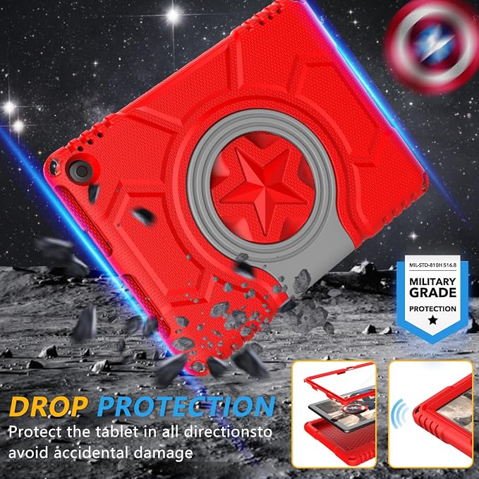 Kids case for 10 inch Tablet Lightweight Shockproof Case with Screen Protector Handle StandBlack