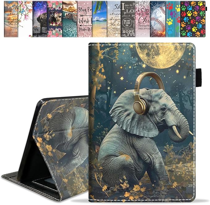 Case for Amazon Fire HD 8/Fire HD 8 Plus Tablet (12th/10th Generation 2024/2022/2020 Release) Premium PU Leather Cover with Auto Sleep Wake African Women