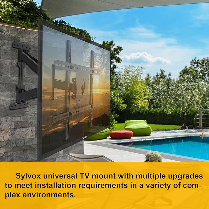 SYLVOX Full Motion Outdoor TV Wall Mount, Fits for TV Size from 40 Inch to 75 Inch, Flexible 6 Articulating Dual Arms, Wall Mount Bracket, Maximum VESA 600 x 400 mm