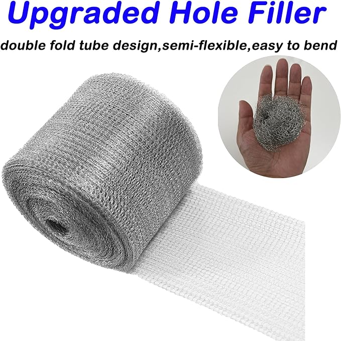 Wire Mesh for Mice Control 5 in X 36Ft, Hole Fill Fabric, Weep Holes Covers