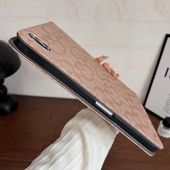Brown Designer Leather case for iPad 11th Gen 11-inch (2025 A16) &amp iPad 10th Gen 10.9-inch (2022). Soft TPU Back Cover Built-in Pencil Holder Multi-Angle Stand and auto Sleep/Wake
