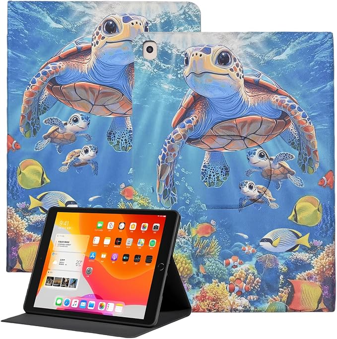 Case for iPad 9th / 8th / 7th Generation (2021/2020/2019) 10.2 Inch PU Leather Slim Folding Stand Shell Protective TPU Cover with Auto Wake/Sleep Sunflower African American Women