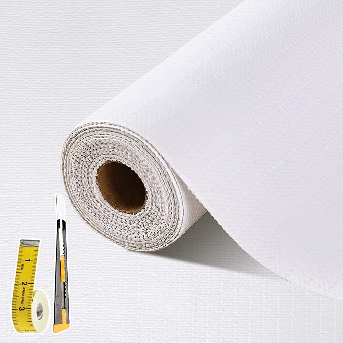 Drawer and Shelf Liner for Kitchen Cabinet: 23 in X 20 Ft Non Slip Waterproof Shelf Paper Non Adhesive Refrigerator Liners White Easy Liners for Bathroom Cupboard with Knife Tape Measure