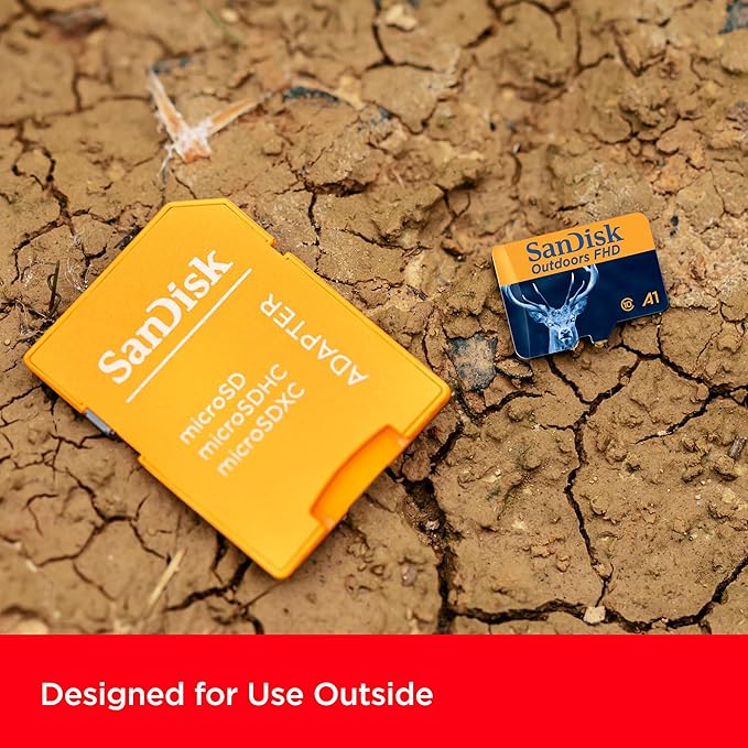 SanDisk 128GB 2-Pack Outdoors FHD microSDXC UHS-I Memory Card (2x128GB) with SD Adapter - Up to 150MB/s, Full HD, C10, U1, V10, A1, Trail Camera Micro SD Card - SDSQUBC-128G-GN6VT