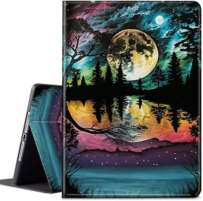 Case for Samsung Galaxy Tab A9 Plus 2023/A11 Plus 2025 11 inch Lightweight Protective PU Leather Smart Stand Cover with Auto Wake Sleep Tablet Case Cover - American Flag &amp Fish