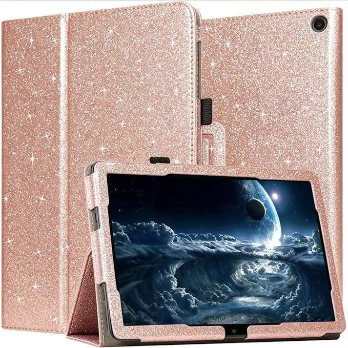 Case for T-Mobile Revvl Tab 2 Tablet - Folio Premium PU Leather Protective Stand Cover with Auto Sleep/Wake Almond Blossom